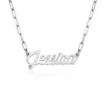 Custom Modern Name Pendant Necklace with 14K Gold