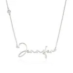 Personalizable Custom Name Pendant Necklace in 14K Gold with Moissanite Option