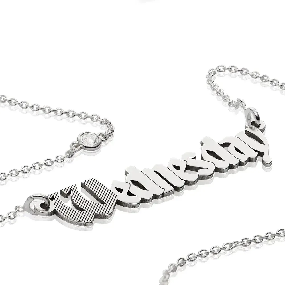 Custom Signature Name Pendant Necklace in 14K Gold
