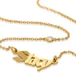 Custom Signature Name Pendant Necklace in 14K Gold