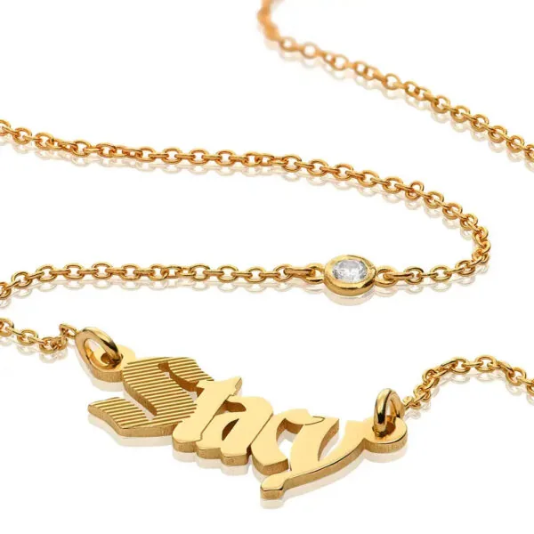 Custom Signature Name Pendant Necklace in 14K Gold