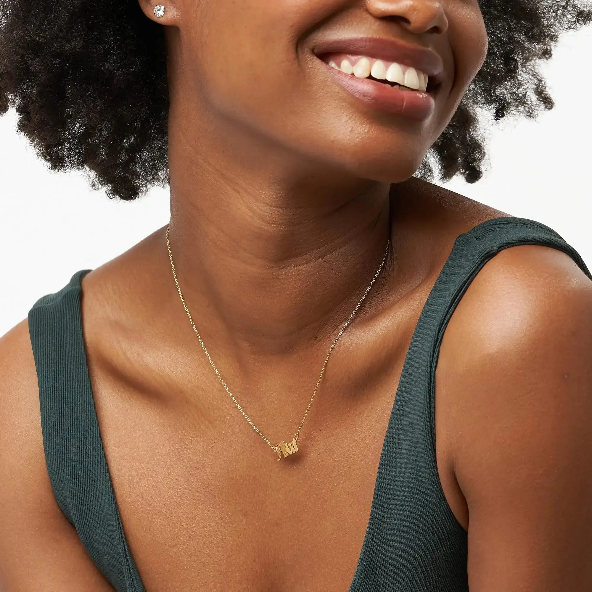 Custom Signature Name Pendant Necklace in 14K Gold