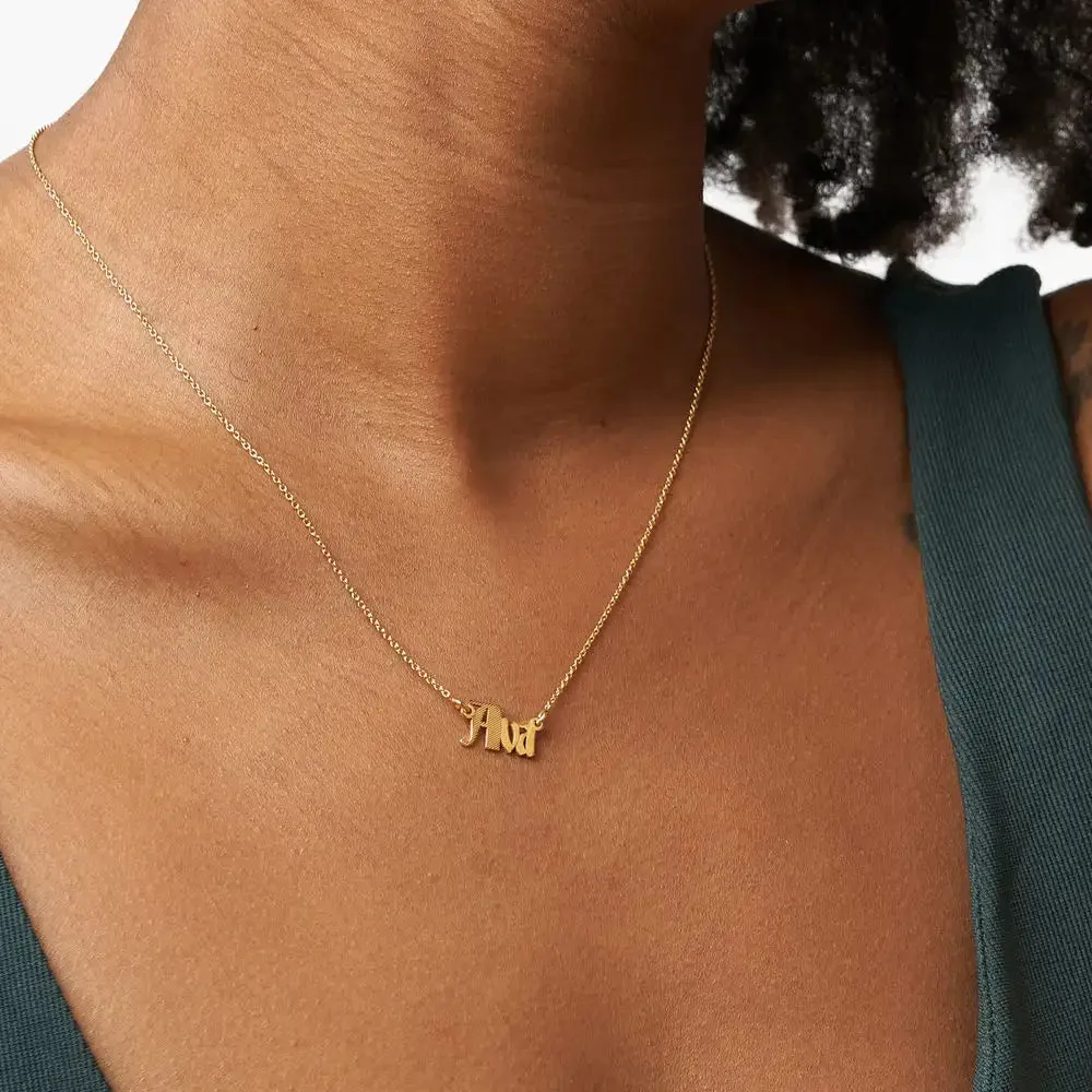 Custom Signature Name Pendant Necklace in 14K Gold