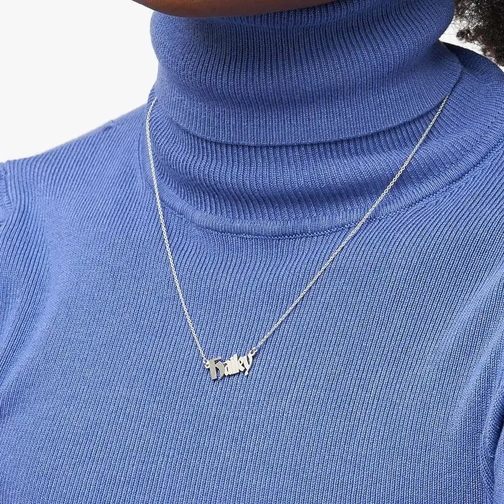 Custom Signature Name Pendant Necklace in 14K Gold