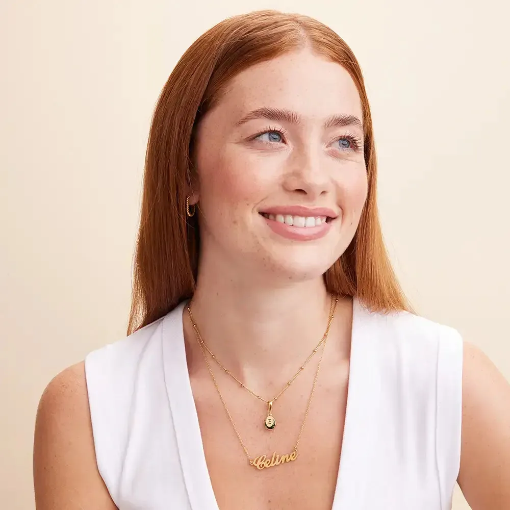 Custom Sophisticated Name Pendant Necklace in 14K Gold