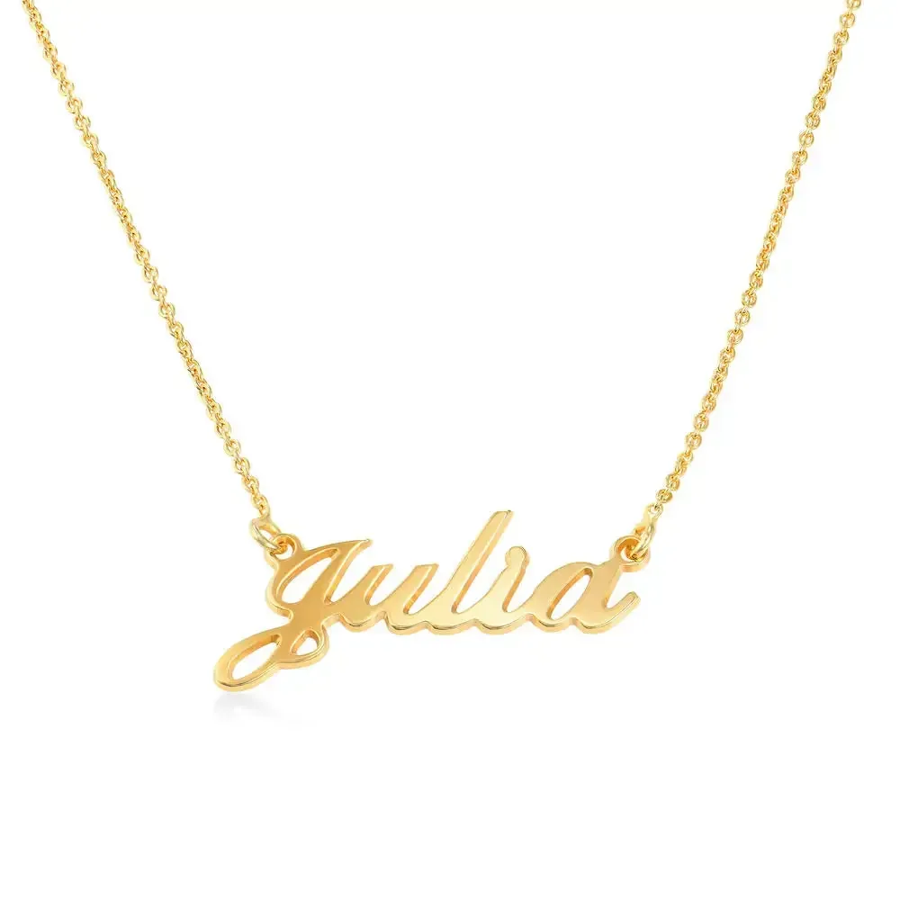 Custom Sophisticated Name Pendant Necklace in 14K Gold