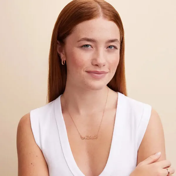 Custom Stylish Name Pendant Necklace in 14K Gold