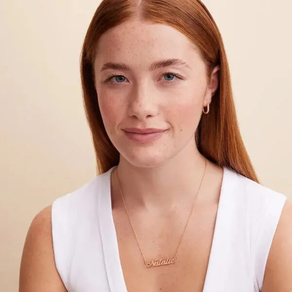 Custom Stylish Name Pendant Necklace in 14K Gold