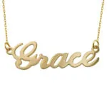 Custom Stylish Name Pendant Necklace in 14K Gold