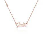 Custom Graceful Name Pendant in 14K Gold
