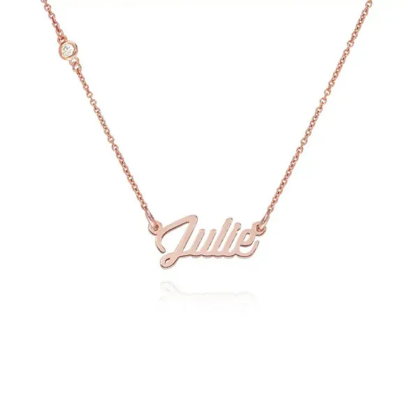 Custom Graceful Name Pendant in 14K Gold
