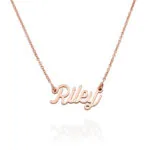 Custom Graceful Name Pendant in 14K Gold