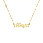 Custom Graceful Name Pendant in 14K Gold