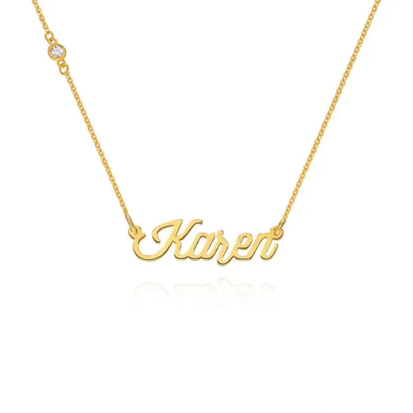 Custom Graceful Name Pendant in 14K Gold