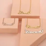 Customize Chic Nameplate Pendant Necklace in 14K Gold
