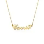 Customize Chic Nameplate Pendant Necklace in 14K Gold