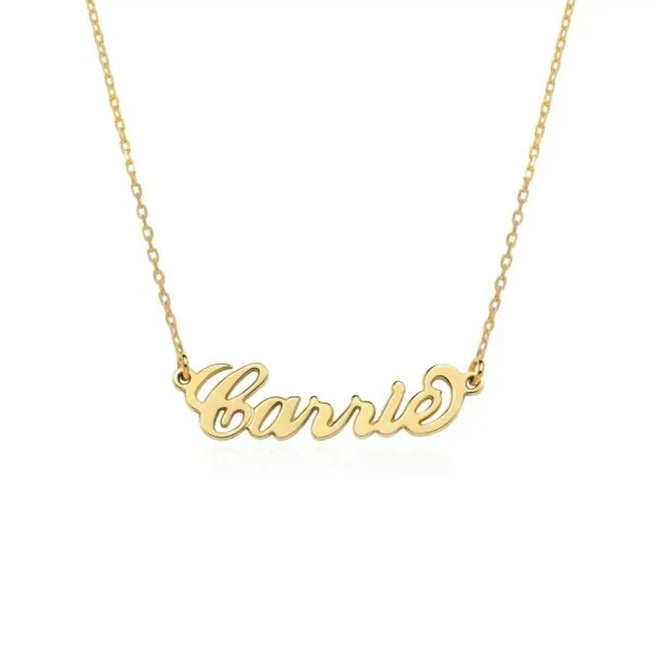 Customize Chic Nameplate Pendant Necklace in 14K Gold