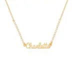 Customize Elegant Script Name Pendant in 14K Gold