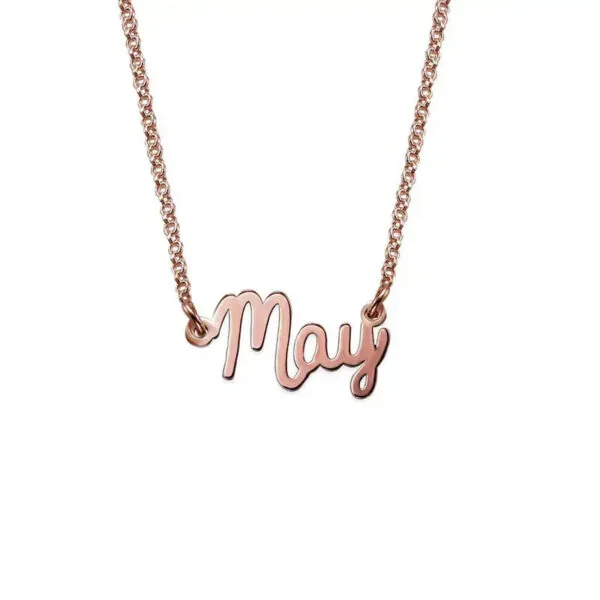 Customize Elegant Script Name Pendant in 14K Gold