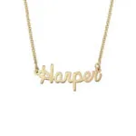 Customize Elegant Script Name Pendant in 14K Gold