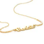 Customize Elegant Script Name Pendant in 14K Gold