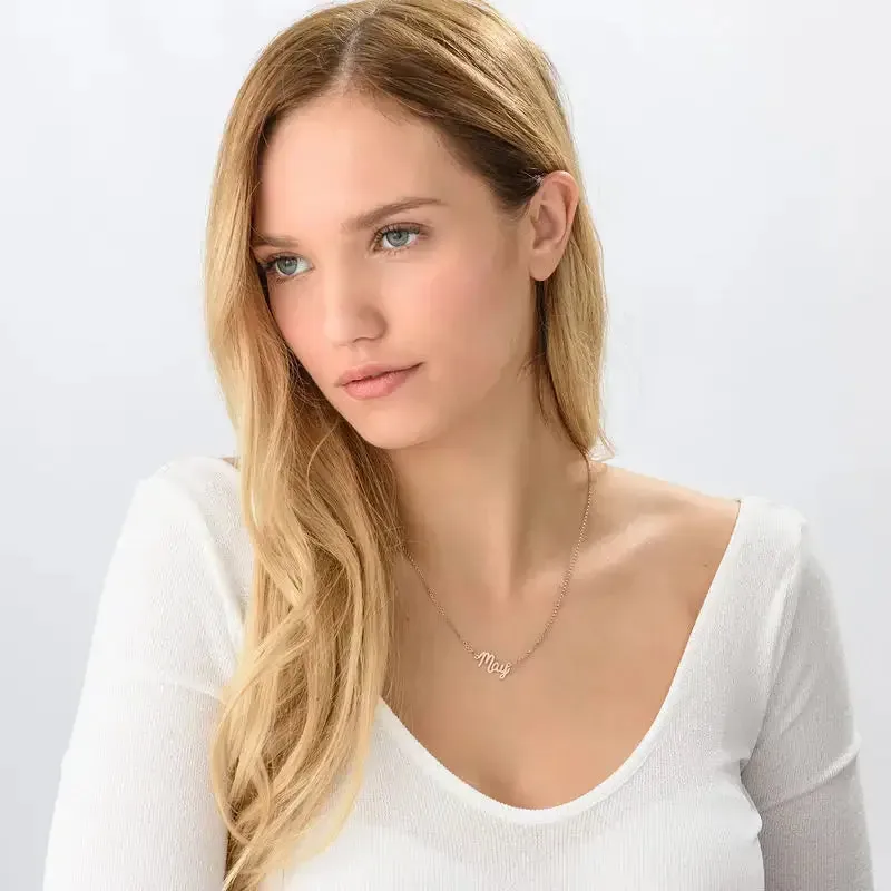 Customize Name Pendant Necklace in 14K Gold