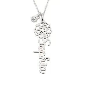 Blossom Personalized Name Pendant Necklace in 14K Gold