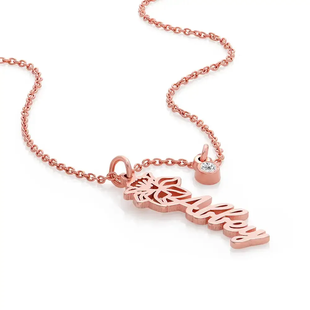 Personalized Artistic Name Pendant Necklace in 14K Gold