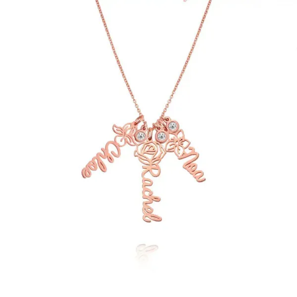 Personalized Artistic Name Pendant Necklace in 14K Gold