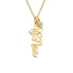 Personalized Artistic Name Pendant Necklace in 14K Gold
