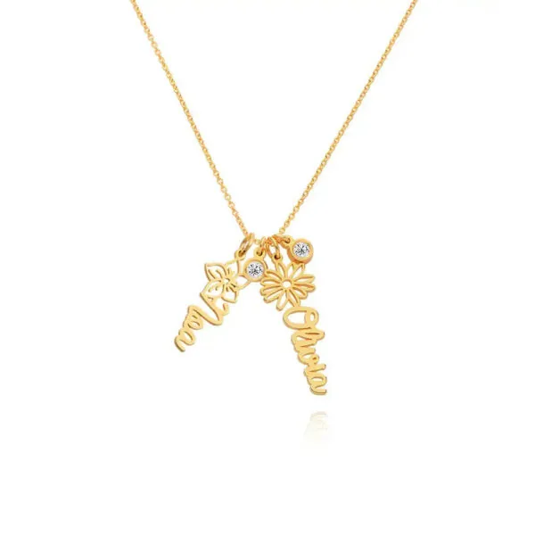 Personalized Artistic Name Pendant Necklace in 14K Gold