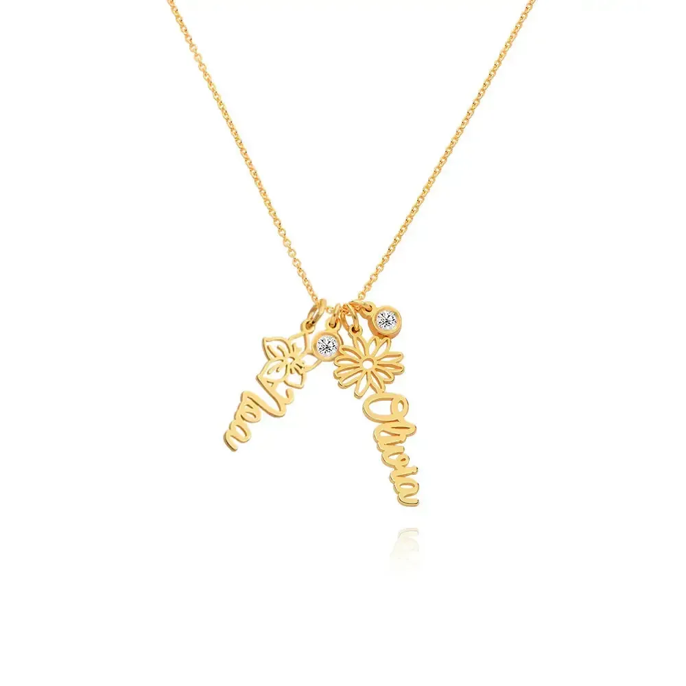Personalized Artistic Name Pendant Necklace in 14K Gold