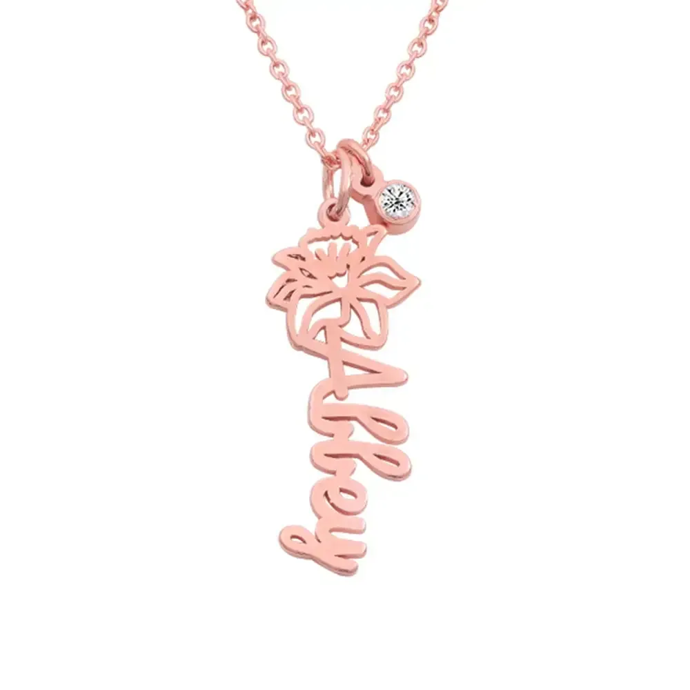 Personalized Artistic Name Pendant Necklace in 14K Gold