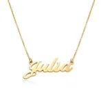 Classic Cocktail Name Necklace in Gold Plating - Personalized Classic Name Necklace In K Gold Plating