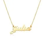 Classic Cocktail Name Necklace in Gold Plating - Personalized Classic Name Necklace In Vermeil
