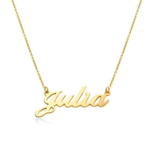 Classic Cocktail Name Necklace in Gold Plating - Personalized Classic Name Necklace In Vermeil