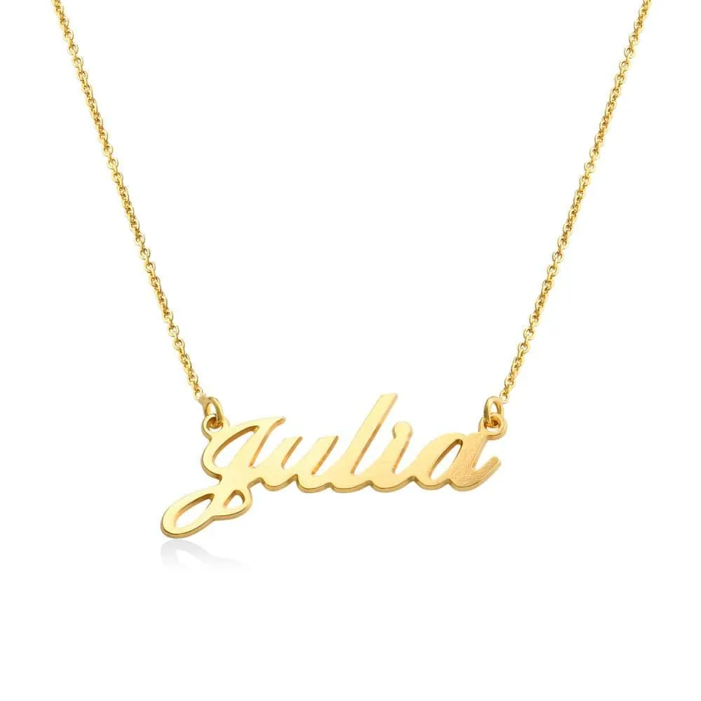 Classic Cocktail Name Necklace in Gold Plating - Personalized Classic Name Necklace In Vermeil