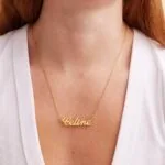 Classic Cocktail Name Necklace in Gold Plating - Personalized Classic Name Necklace In Vermeil
