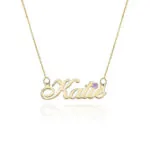 Personalized Cursive Name Pendant in 14K Gold