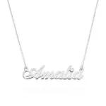 Personalized Elegant Name Pendant in 14K Gold with VVS Moissanite in Cursive Design
