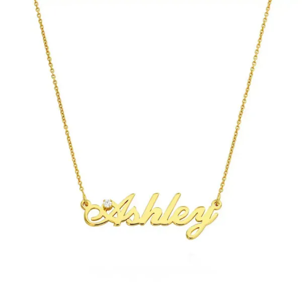 Personalized Elegant Name Pendant in 14K Gold