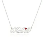 Ruby Personalized Name Pendant in 14K Gold