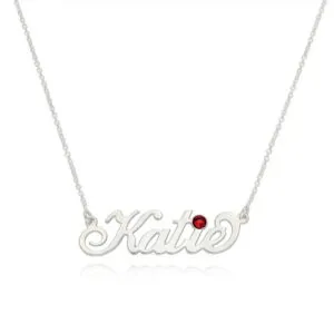 Ruby Personalized Name Pendant in 14K Gold