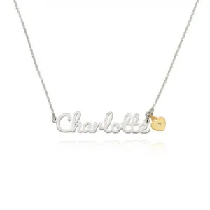 Personalized Script Name Pendant Necklace - 14K Gold, Moissanite Option