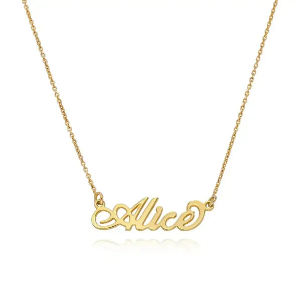 Personalized Elegant Script Name Pendant in 14K Gold