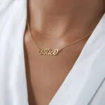 Personalized Elegant Script Name Pendant in 14K Gold