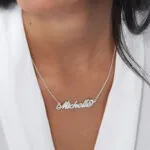 Personalized Elegant Script Name Pendant in 14K Gold